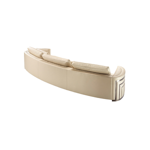 Juego de sofá seccional de 3-6 plazas de esquina curvada de diseñador italiano de lujo sofá de cuero genuino para salas de estar-muebles de hotel - Product Image 3