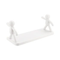 Étagère de douche d'angle murale moderne à un niveau, support de rangement suspendu pour outils de nettoyage en plastique PP