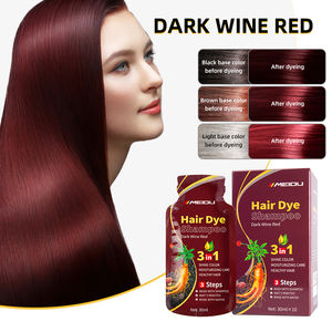 Herbal Bubble Hair Dye Shampoo Venta al por mayor Productos de color de cabello de alta calidad Saludable Rápido Permanente Black Meidu Hair Dye Shampoo - Product Image 3