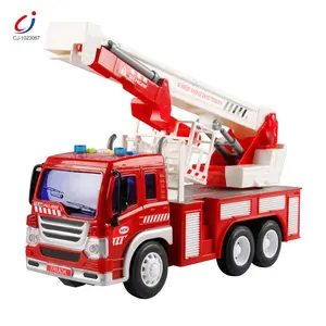Newest 1/16 scale mini plastic electric fire truck model friction toy vehicle