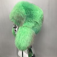 Gorro de Invierno de Piel de Zorro Natural Estilo Ruso para Mujer, con Orejeras de Piel de Mapache Auténtica, de Lujo y Clásico
