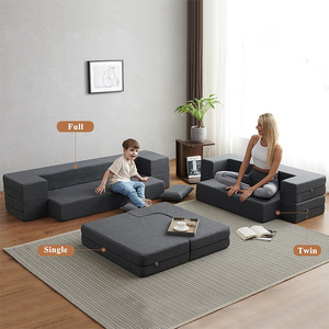 <b>Foldable</b> Multifunctional <b>Sofa</b> <b>Bed</b> Square Shape Foam Filling Detachable Washable Tatami For Adults Children Pets Elderly - Product Image 3