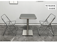Table et chaises de café rondes personnalisées en acier inoxydable de style industriel moderne, mobilier commercial pour restaurants et hôtels, café