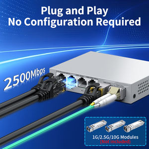 สวิตช์เครือข่าย6 GB พอร์ต2.5GB, พอร์ต RJ45 4x2.5G, สวิตช์อัปลิงค์อีเธอร์เน็ตแบบสล็อต2X10G สวิตช์แบบไม่มีการจัดการ - Product Image 3