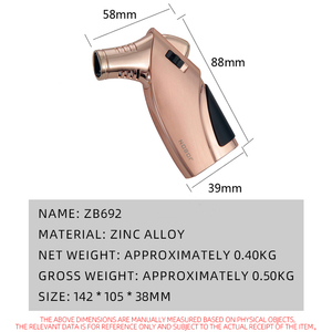 Accendino a Gas Moderno Regolabile Antivento Jobon ZB692, Design a Tre Fiamme Diritte, Adatto per Fumatori Uomini, Vendita all'Ingrosso - Product Image 5
