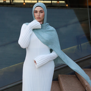 Bufanda Hijab de textura musulmana con estilo personalizado 2025, chales transpirables suaves de rayón populares, toalla arrugada - Product Image 3