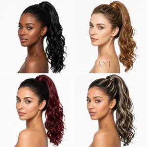 Extensión de Cola de Caballo Flexible de 32 Pulgadas y 100g, Fibra Sintética Resistente al Calor, Larga y Ondulada, Cabello Sintético Rizado - Product Image 2
