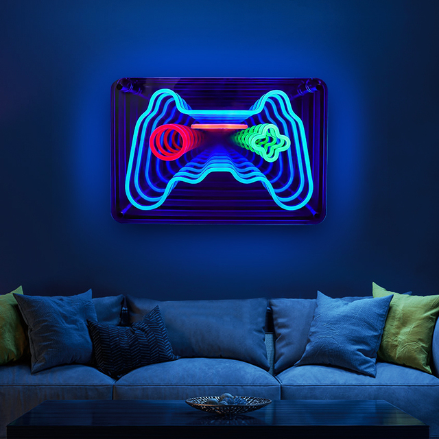 Personalized Games 3D Infinity Mirror Neon Light Sign Game Room Bedroom Decoration Light Neon Sign