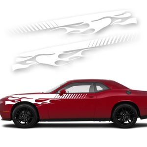 2 uds. Calcomanías laterales universales <span class=keywords><strong>para</strong></span> coche con rayas de llama, pegatinas de vinilo <span class=keywords><strong>personalizadas</strong></span> <span class=keywords><strong>para</strong></span> exteriores de coche <span class=keywords><strong>para</strong></span> coches - Product Image 2