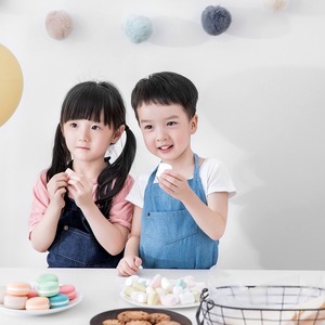 Denim Parent-<strong>Child</strong> <strong>Children's</strong> Sleeveless <strong>Aprons</strong> Pure Cotton Korean-Style - Product Image 3