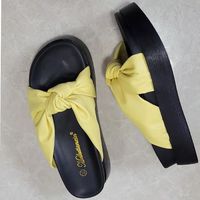 Sandales à plateforme pour femmes, tissu en microfibre, bout ouvert noué, chaussures décontractées d'été confortables pour femmes, semelle intermédiaire en EVA, tailles 31-44