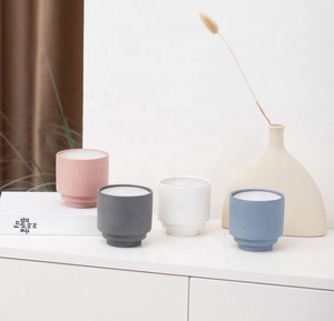 Fashion Home Decoration Matte Multi-colored Wedding <b>Candle</b> Cup Container Ceramic Empty <b>Candle</b> Jars Without Lid - Product Image 1