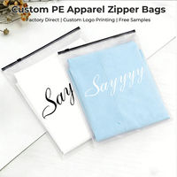 Sac en polyéthylène mat givré avec fermeture éclair, impression de logo personnalisée, réutilisable, biodégradable, refermable, emballage pour vêtements de marque en plastique CPE