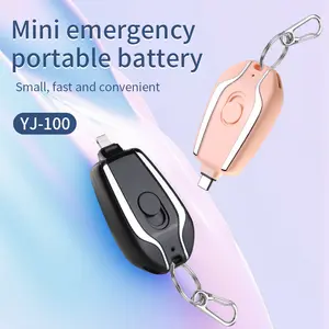 Produits les plus vendus 2023 nouveau petit porte-clés d'urgence Portable batterie externe téléphone chargeur Portable d'urgence