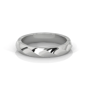 Faceted Elegance Wedding Bands in 18K Rose Yellow and White Gold Plated Sterling Silver Modern Geometric <b>Couple</b> <b>Rings</b> - Product Image 1