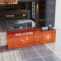 Comptoir de bar et table de réception créatifs de style industriel moderne, très demandés en 2026, mobilier commercial pour magasins, gymnases, parcs d'attractions et hôtels