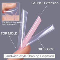 Formes à ongles doubles transparentes en amande, 240 pièces, 15 tailles, moule divisé pour extension d'ongles, outil professionnel pour salon de manucure