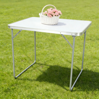 Higo Outdoor Tragbarer Leichter MDF 80cm Kleiner Picknick-Camping-Klapptisch aus Aluminium für Veranstaltungen, Partys, Promotion, Günstig