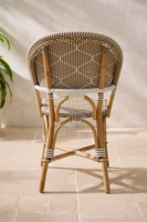 Chaise de salle à manger en osier de style français moderne, structure en aluminium, résistante aux UV, tressage en rotin PE, écologique, confortable, pour patio extérieur