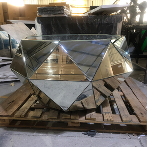 Tự Chế WXF-1037 Một Tam Giác Bạc Thủy Tinh Kim Cương Bàn Cà Phê Hiện Đại Nhân Đôi Cuối Bảng - Product Image 5