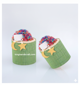 Modern Style Natural Fiber Circular Bamboo Basket Gift Packaging Multi-use <b>Storage</b> <b>Container</b> Eco-Friendly Flexible Design for - Product Image 2