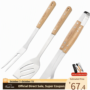 Accessoires de barbecue E-Rover, outils de barbecue réutilisables pour l'extérieur, <span class=keywords><strong>mini</strong></span>-<span class=keywords><strong>set</strong></span> de trois lames - Product Image 1