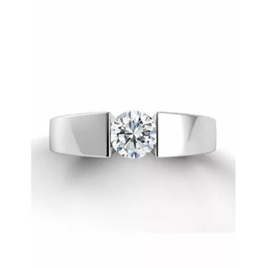 Anello Nuziale Classico in Zircone Bianco per Uomo, Elegante Gioiello da Dito alla Moda - Product Image 2