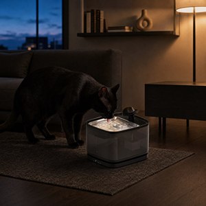 Fontaine à eau pour animaux domestiques, 3,2 L, automatique, intelligente, sans fil, alimentée par batterie, plateau en acier inoxydable, pour chat, chien, plusieurs animaux, intérieur, maison - Product Image 5