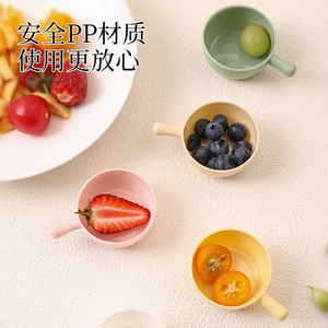 Mini Plastic Condiment Dish With Handle Round Solid Color For <b>Sauce</b> Seasoning Hot <b>Pot</b> Party Use - Product Image 2