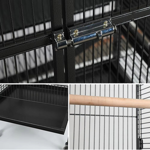 Grande Gabbia di Lusso in Ferro Ecologica per Pappagalli e Storni con Attrezzature di Intrattenimento Superiori Modello per Interni Domestici - Product Image 5