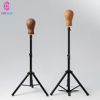 Cabeza de Maniquí para Entrenamiento, Sin Cabello, con Altura Ajustable, Soporte de Hierro Triangular Grande