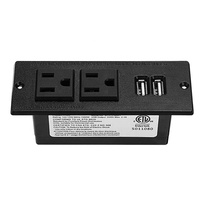 Prise murale PDU commerciale intelligente de type américain à 2 prises et 2 ports USB avec interface bidirectionnelle