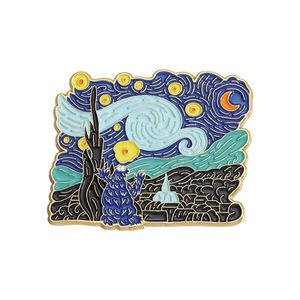 Mode œuvres d'art de style japonais <span class=keywords><strong>Miyazaki</strong></span> <span class=keywords><strong>Hayao</strong></span> émail badge Van Gogh épingles de nuit étoilée - Product Image 4
