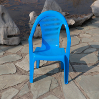 Chaises de jardin écologiques, résistantes, durables et recyclables, fauteuils de loisirs, chaise en plastique bleue