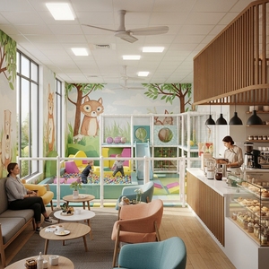 Parque Infantil Interior con Temática de Café, Estructura de Juego para Niños con Tobogán y Piscina de Pelotas para Diseño de Cafetería o <span class=keywords><strong>Restaurante</strong></span> - Product Image 6