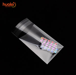 Kaus kaki transparan berperekat, 100 buah/pak lebar 23cm segel bening pakaian Cello OPP tas dengan lubang udara - Product Image 1