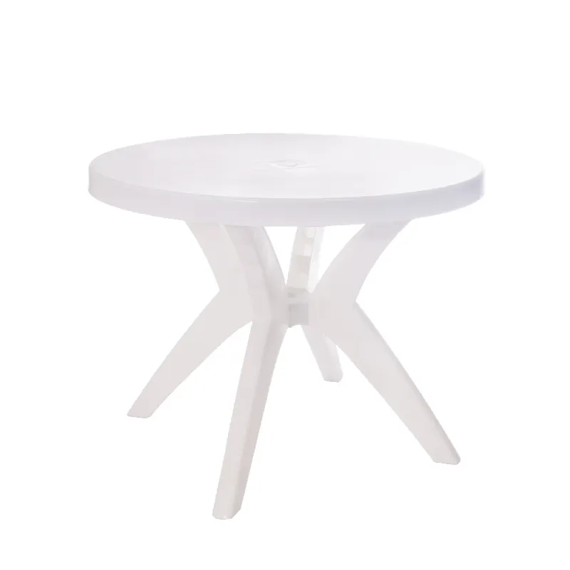 بيع بالجملة مجموعة طاولات عشاء حديثة محمولة بلاستيكية قابلة للفصل مستديرة للتنزه في الهواء الطلق