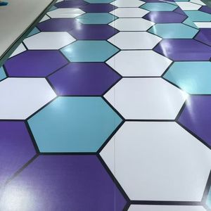 أرضيات رياضية داخلية مصنوعة من الفينيل PVC مطبوعة حسب الطلب للمدارس والصالات الرياضية مع تخصيص نمط ثلاثي الأبعاد مقاومة للماء وصديقة للبيئة - Product Image 2