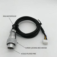 Connecteur mâle WS16 à 4 broches, étanche IP68, de type aviation, à verrouillage par vis, avec contacts plaqués or, pour usage industriel