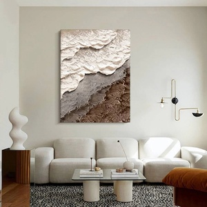 Arte Mural Costero Moderno Hecho a Mano con Olas y Arena, Artesanía de Alta Calidad, Arte Personalizable para el Hogar y la Galería - Product Image 5