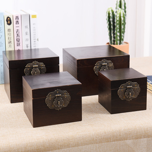Boîte à souvenirs <span class=keywords><strong>en</strong></span> <span class=keywords><strong>bois</strong></span> artisanale vintage WanuoCraft, boîtes d'emballage décoratives <span class=keywords><strong>avec</strong></span> couvercle à charnières - Product Image 4