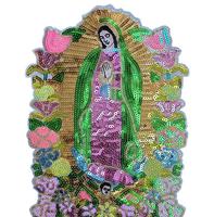 Patchs brodés personnalisés de grande taille avec motif de la Vierge Marie en sequins, à coudre sur les vêtements, pour les événements de club, les produits promotionnels de marque