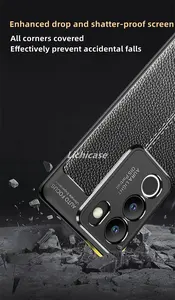 Lichicase étui de téléphone portable en Silicone de Texture en cuir de luxe pour vivo V29 housse de défense étanche