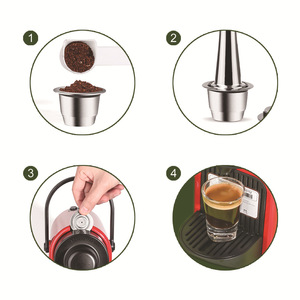 <span class=keywords><strong>Capsule</strong></span> de café en acier inoxydable <span class=keywords><strong>compatible</strong></span> avec la machine - Product Image 2