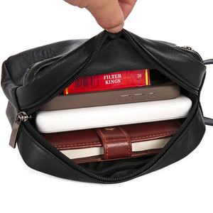 Portable mode Double couche hommes trousse de toilette <span class=keywords><strong>voyage</strong></span> d'affaires étanche PU sac cosmétique grande capacité haut de gamme fermeture éclair - Product Image 6