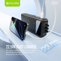BAVIN Li-Polymer PC1102S 20000mah Banque d'alimentation à charge rapide avec câble de charge IPH Type C Micro 3