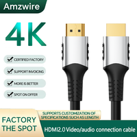 Câble HDMI de haute qualité 2.0V 4K 60Hz 2K, 20 fils plaqués or, 2160P 3D HDTV pour vidéo XXX Full HD HDMI Kablo