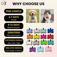 OKSILICONE Knochen form Hunde marke Halskette Haustier leer Silikon QR-Code Haustier ID Hund Namensschilder Halsband zum Gravieren Anhänger Haustier Tag