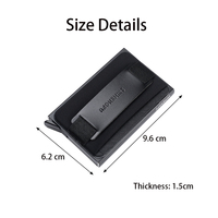 Dompet pria aluminium otomatis, dompet minimalis ramping pemblokir RFID