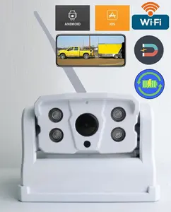 Iпостер Новый Популярный трейлер грузовик WiFi резервная камера IP68 ИК Магнитная база батарея подключение IOS Android Мобильная камера